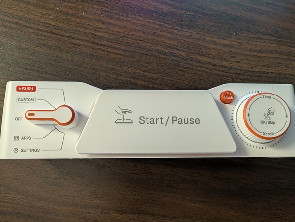 Top of the Busy Bar showing its start/pause button and controls